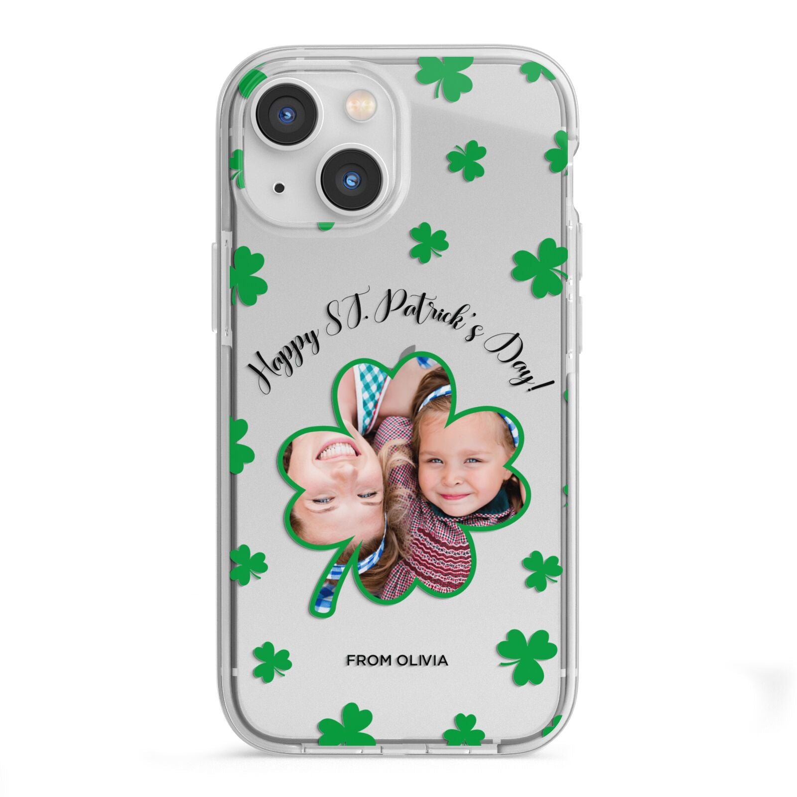St Patricks Day Photo Upload iPhone 13 Mini TPU Impact Case with White Edges