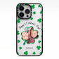 St Patricks Day Photo Upload iPhone 13 Pro Black Impact Case on Silver phone