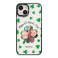 St Patricks Day Photo Upload iPhone 14 Black Impact Case on Silver phone