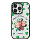 St Patricks Day Photo Upload iPhone 14 Pro Black Impact Case on Silver phone