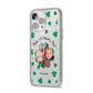 St Patricks Day Photo Upload iPhone 14 Pro Max Glitter Tough Case Silver Angled Image