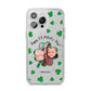 St Patricks Day Photo Upload iPhone 14 Pro Max Glitter Tough Case Silver