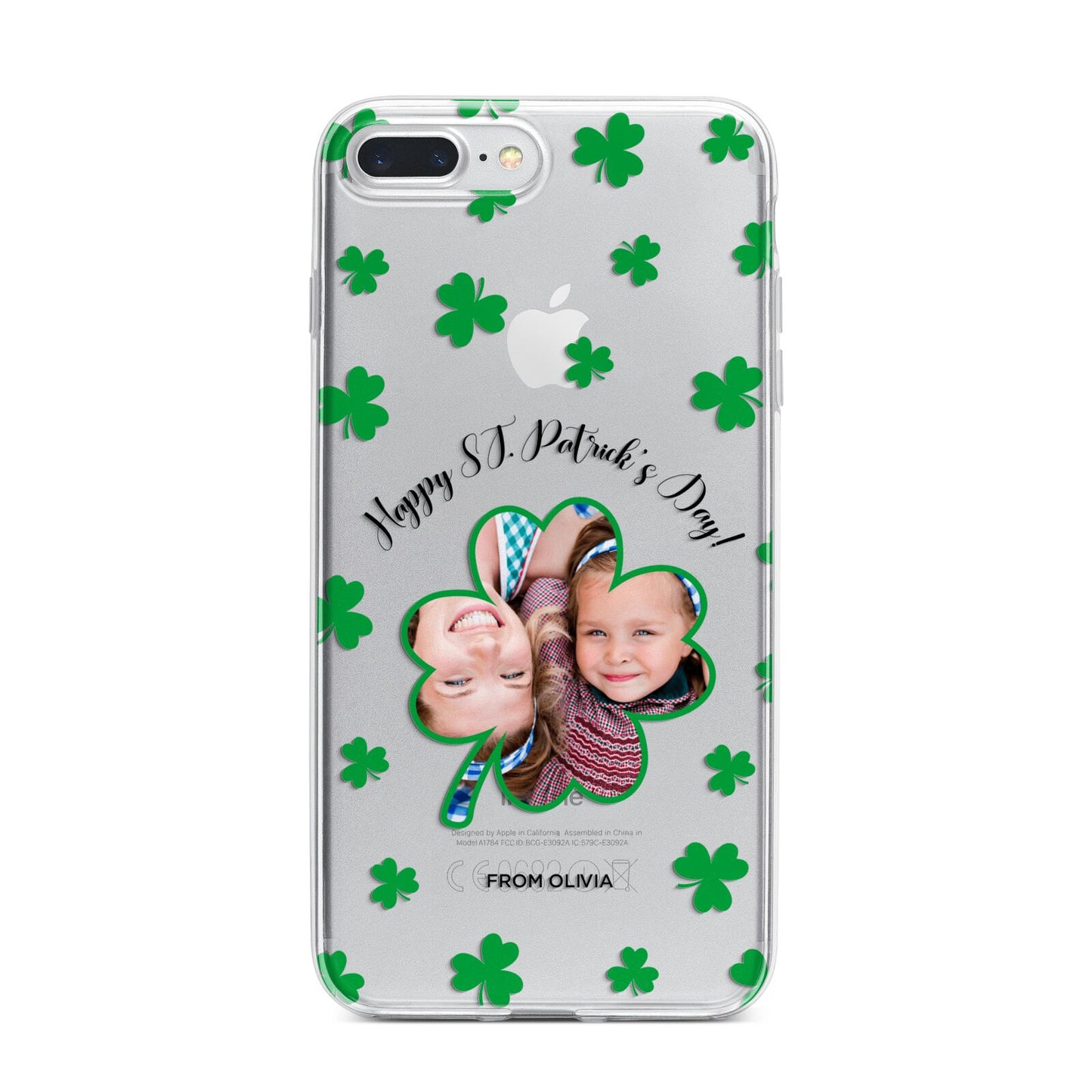 St Patricks Day Photo Upload iPhone 7 Plus Bumper Case on Silver iPhone