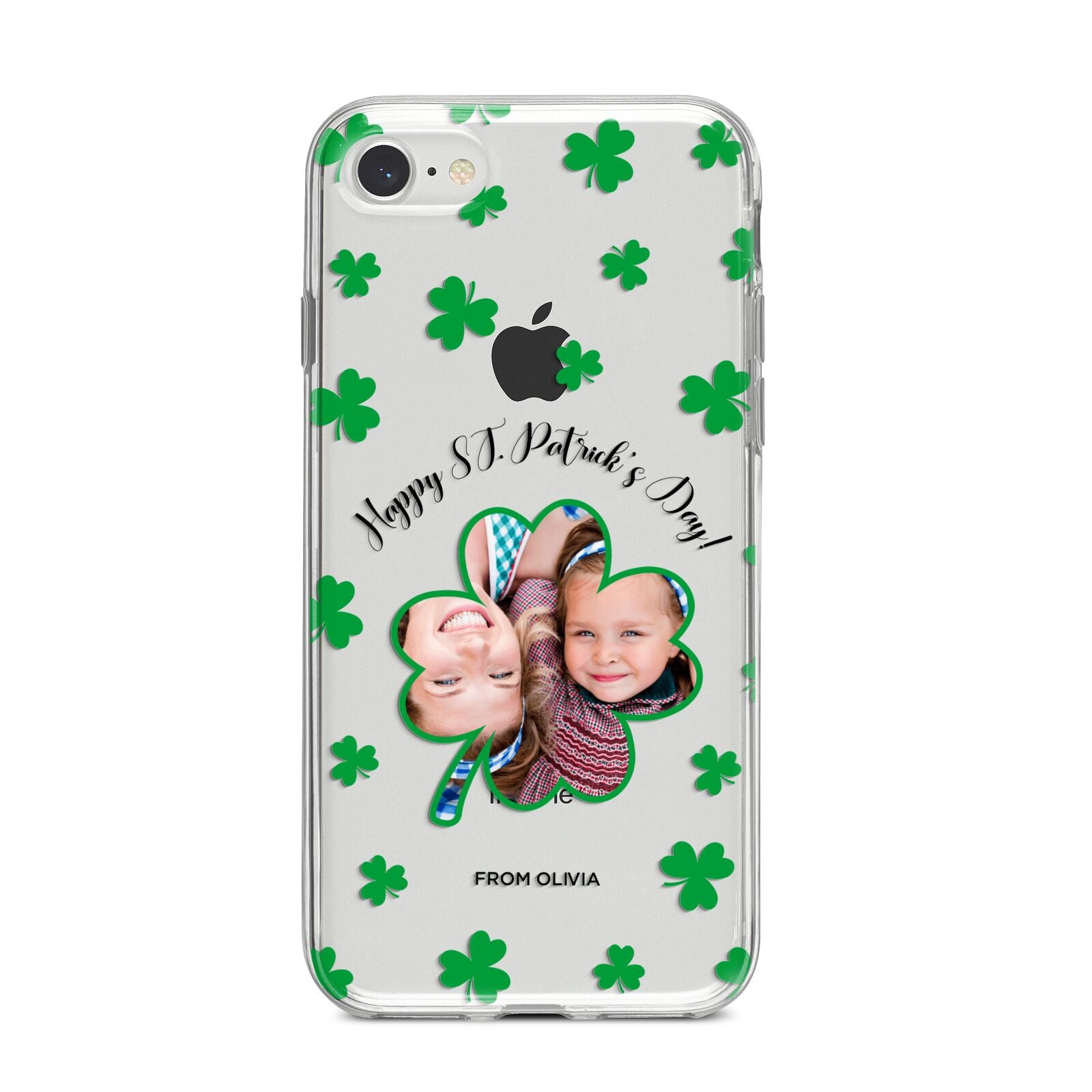 St Patricks Day Photo Upload iPhone 8 Bumper Case on Silver iPhone