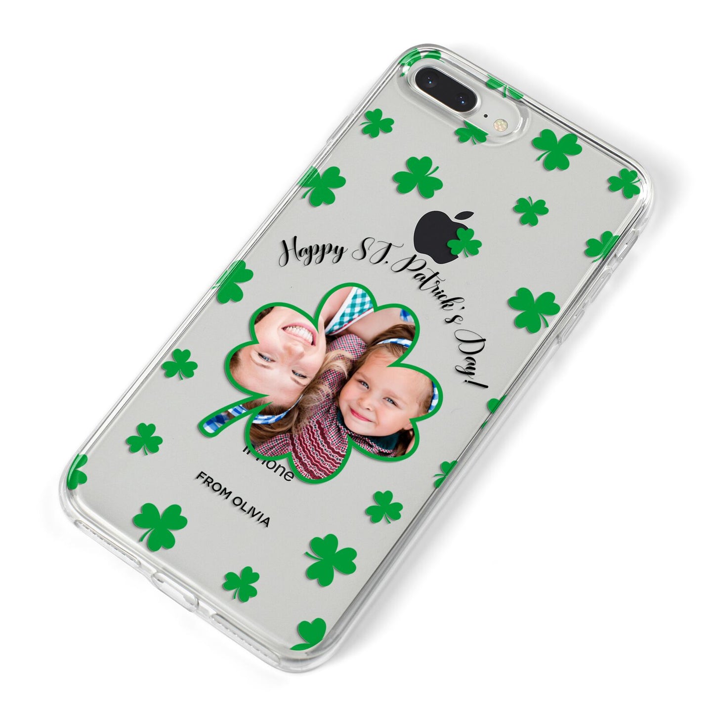St Patricks Day Photo Upload iPhone 8 Plus Bumper Case on Silver iPhone Alternative Image