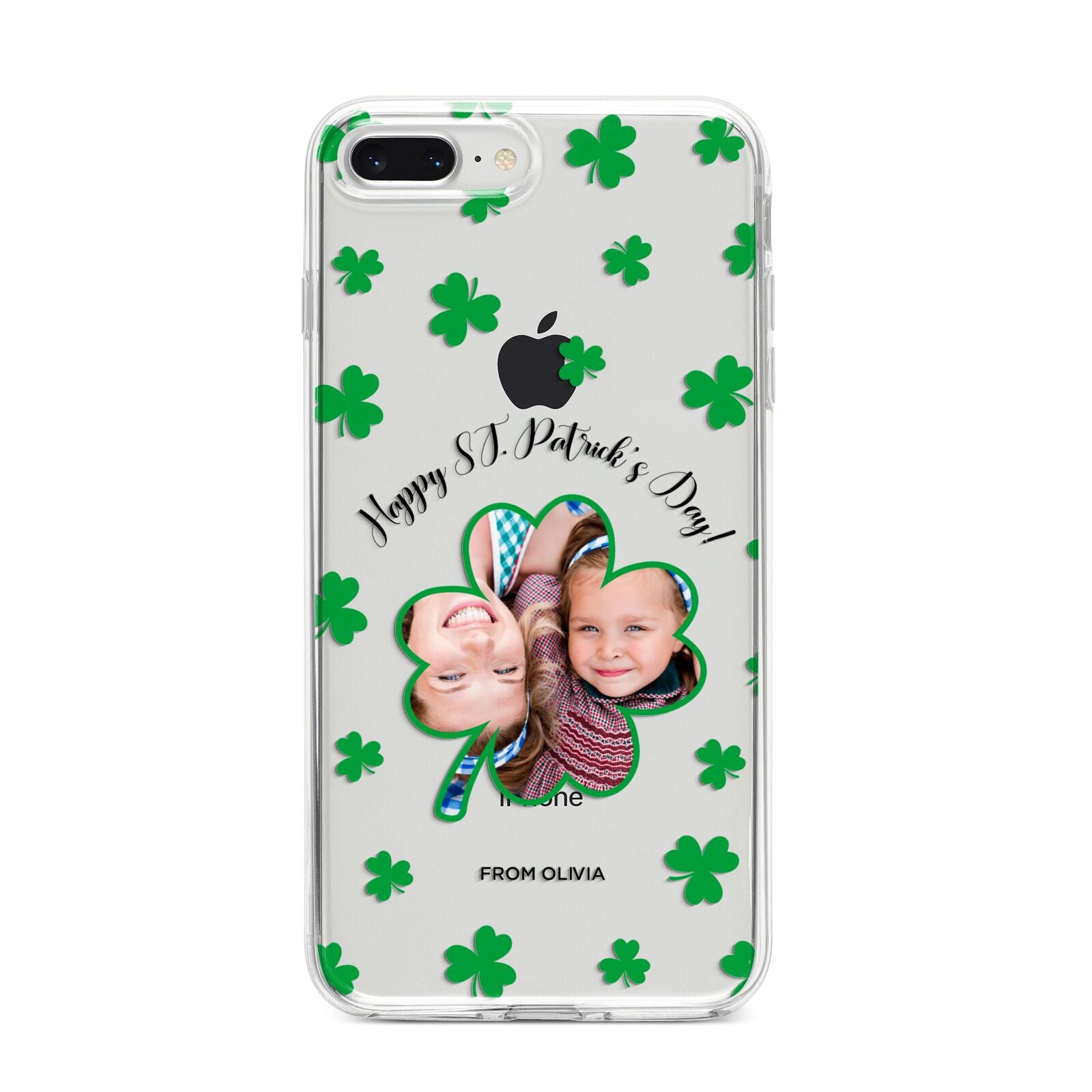 St Patricks Day Photo Upload iPhone 8 Plus Bumper Case on Silver iPhone