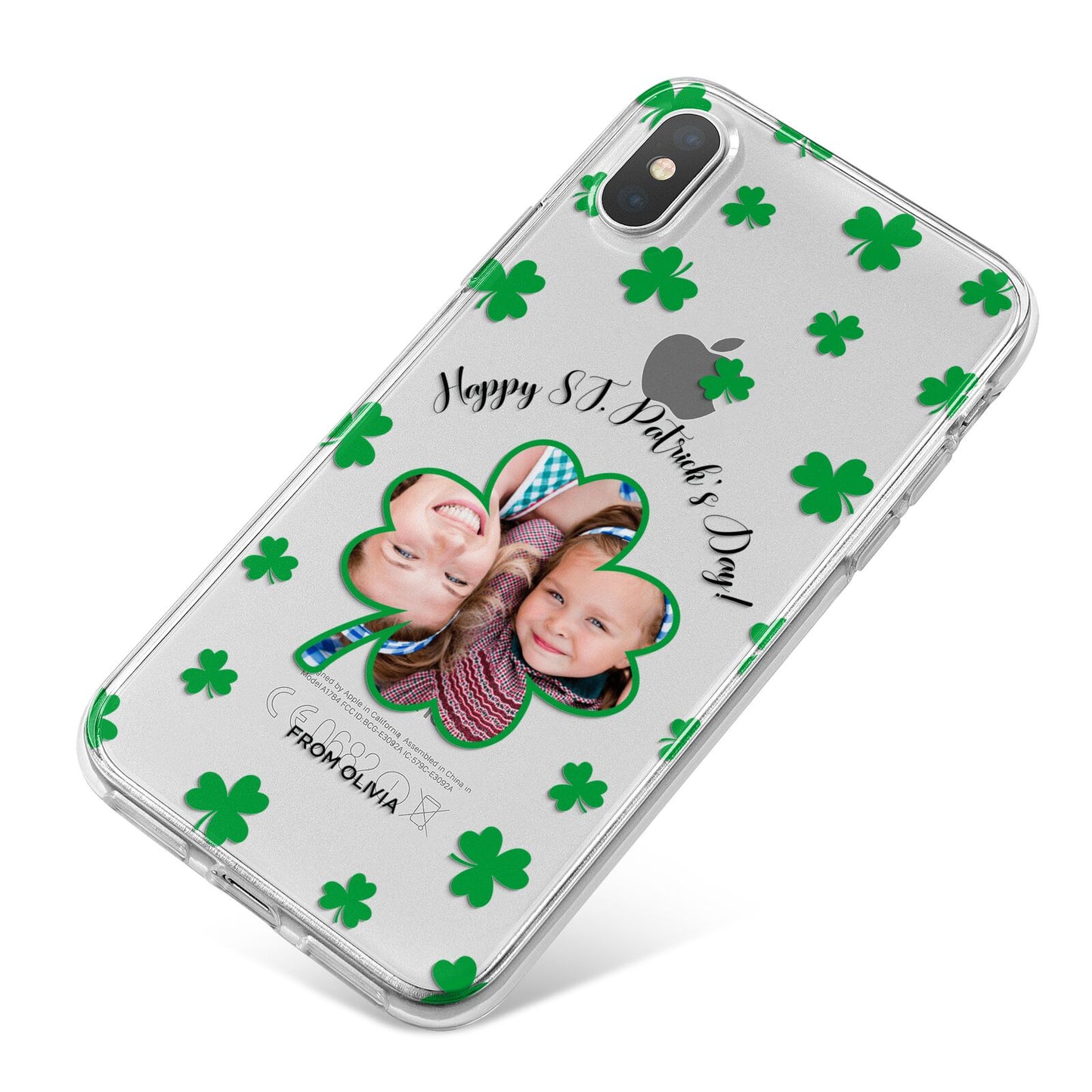 St Patricks Day Photo Upload iPhone X Bumper Case on Silver iPhone