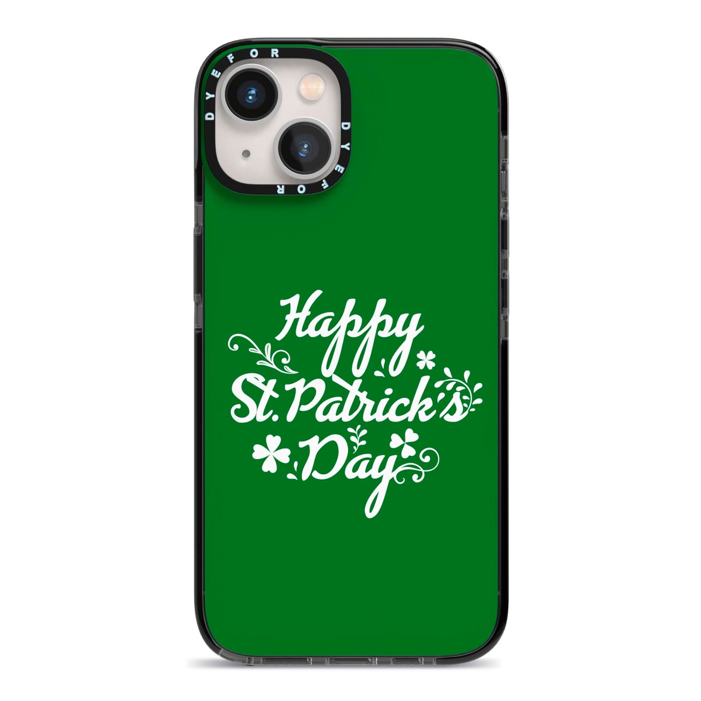 St Patricks Day iPhone 13 Black Impact Case on Silver phone