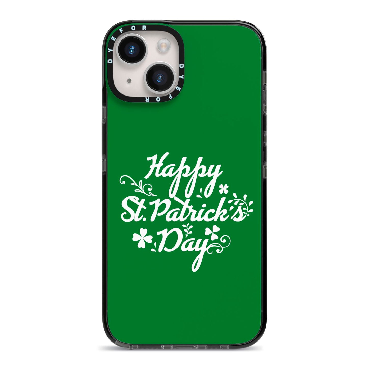 St Patricks Day iPhone 14 Black Impact Case on Silver phone