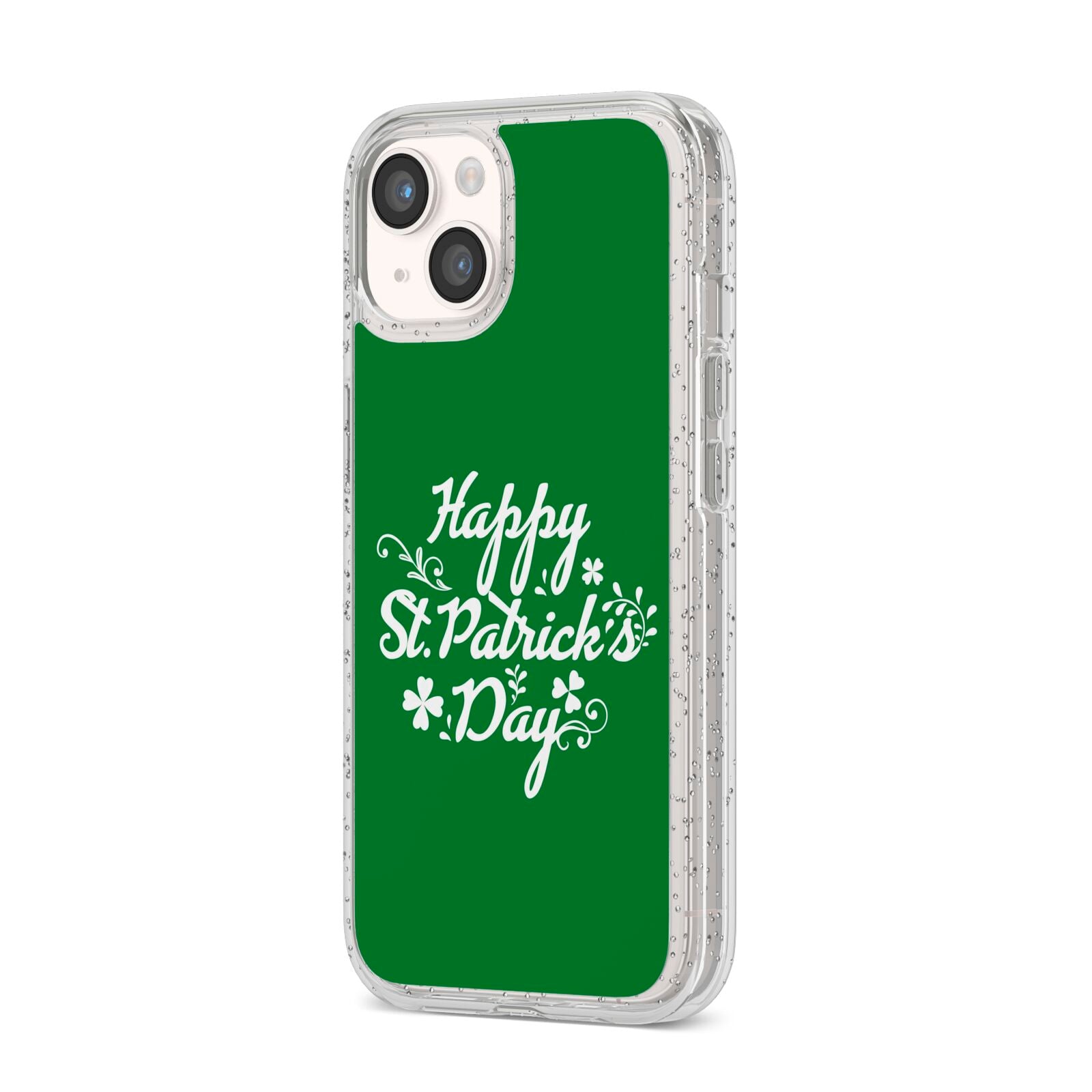St Patricks Day iPhone 14 Glitter Tough Case Starlight Angled Image