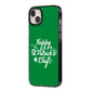 St Patricks Day iPhone 14 Plus Black Impact Case Side Angle on Silver phone