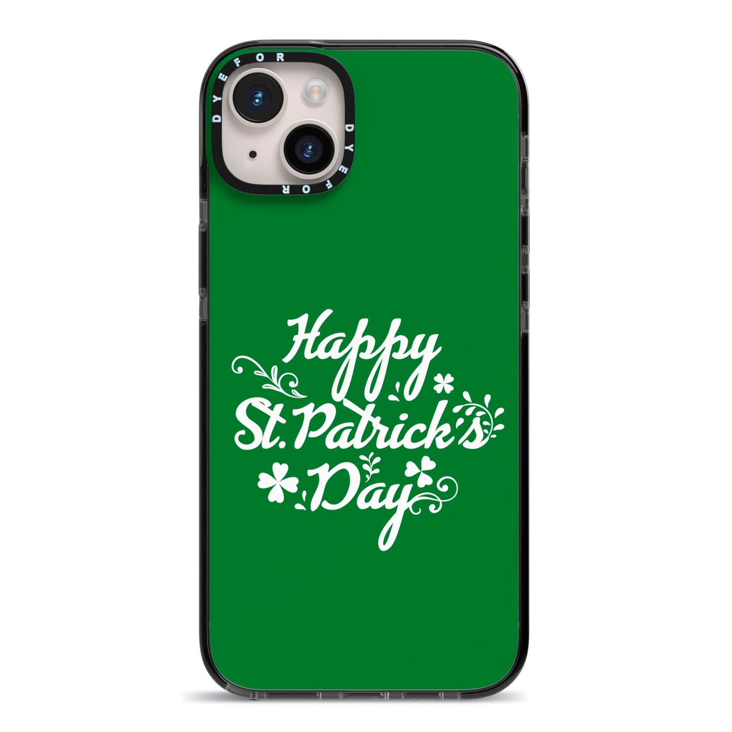St Patricks Day iPhone 14 Plus Black Impact Case on Silver phone