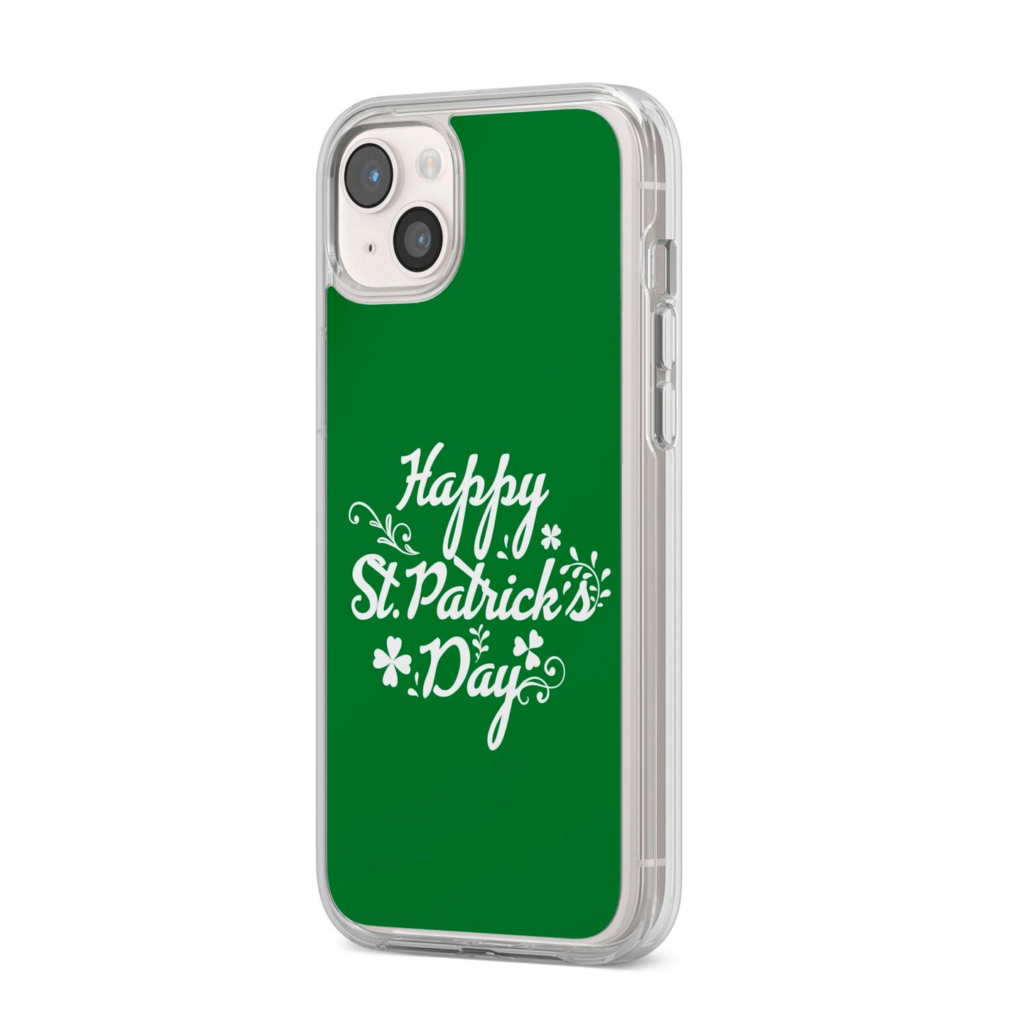 St Patricks Day iPhone 14 Plus Clear Tough Case Starlight Angled Image
