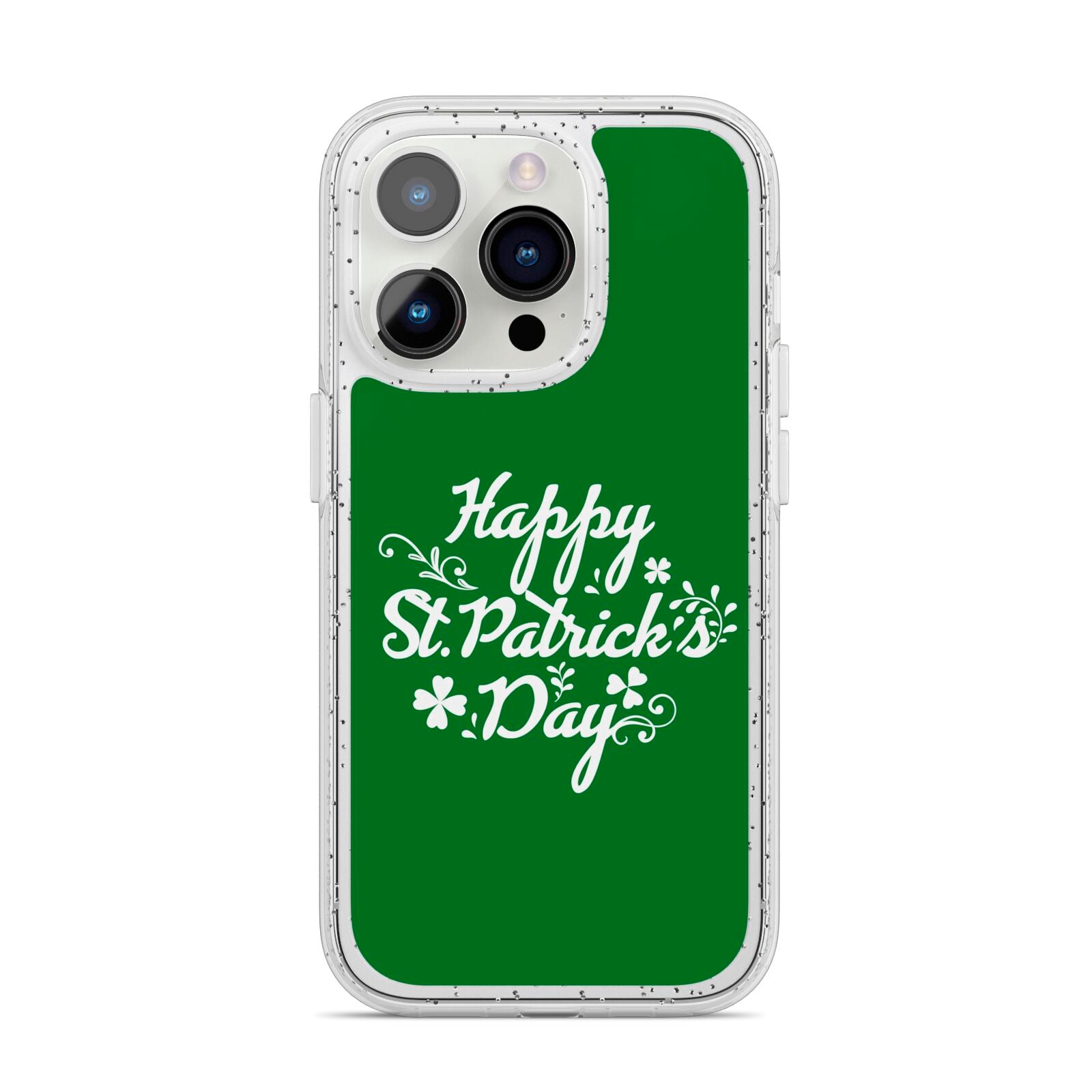 St Patricks Day iPhone 14 Pro Glitter Tough Case Silver