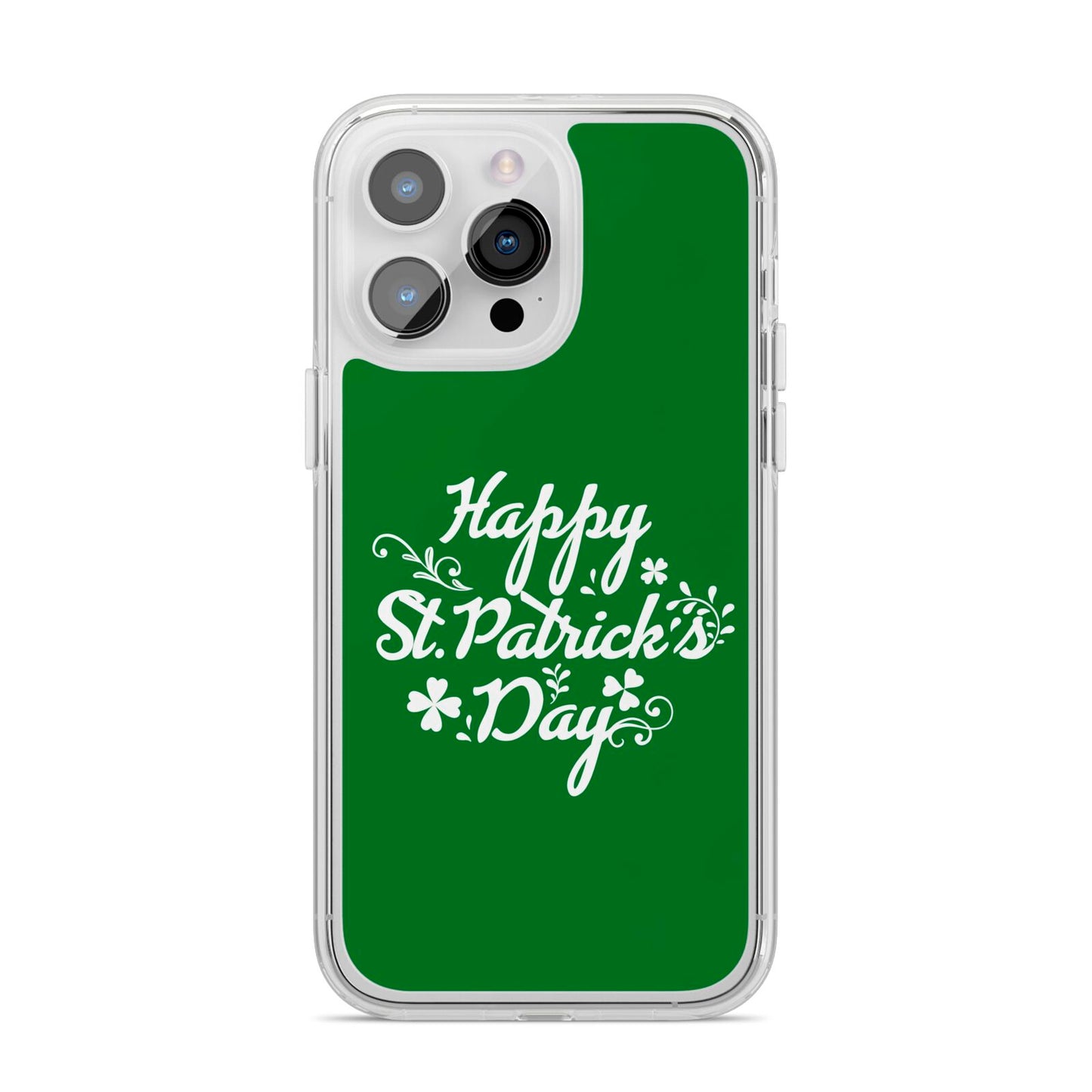 St Patricks Day iPhone 14 Pro Max Clear Tough Case Silver