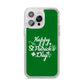 St Patricks Day iPhone 14 Pro Max Glitter Tough Case Silver