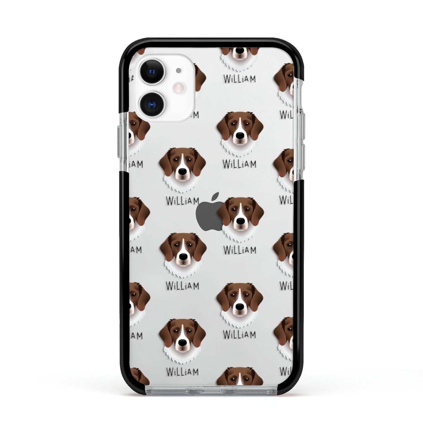 Stabyhoun Icon with Name Apple iPhone 11 in White with Black Impact Case