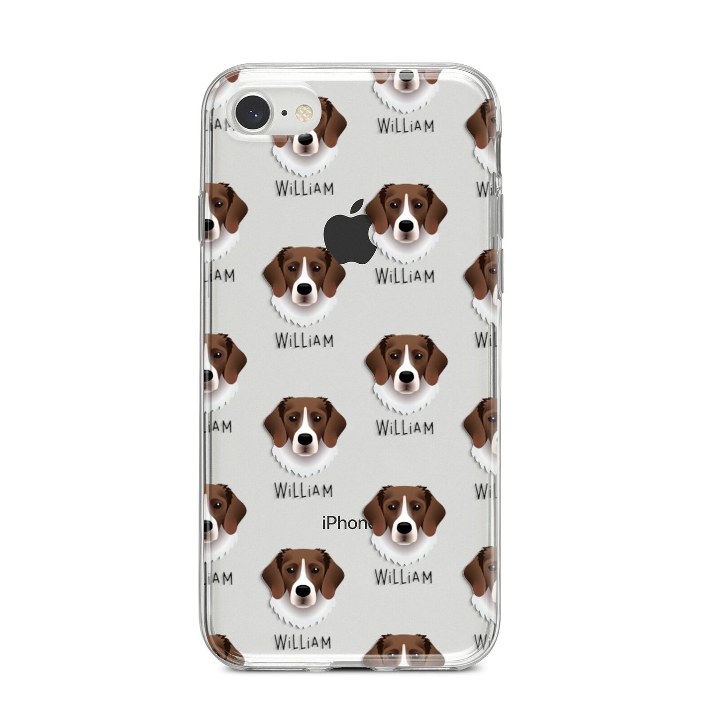 Stabyhoun Icon with Name iPhone 8 Bumper Case on Silver iPhone