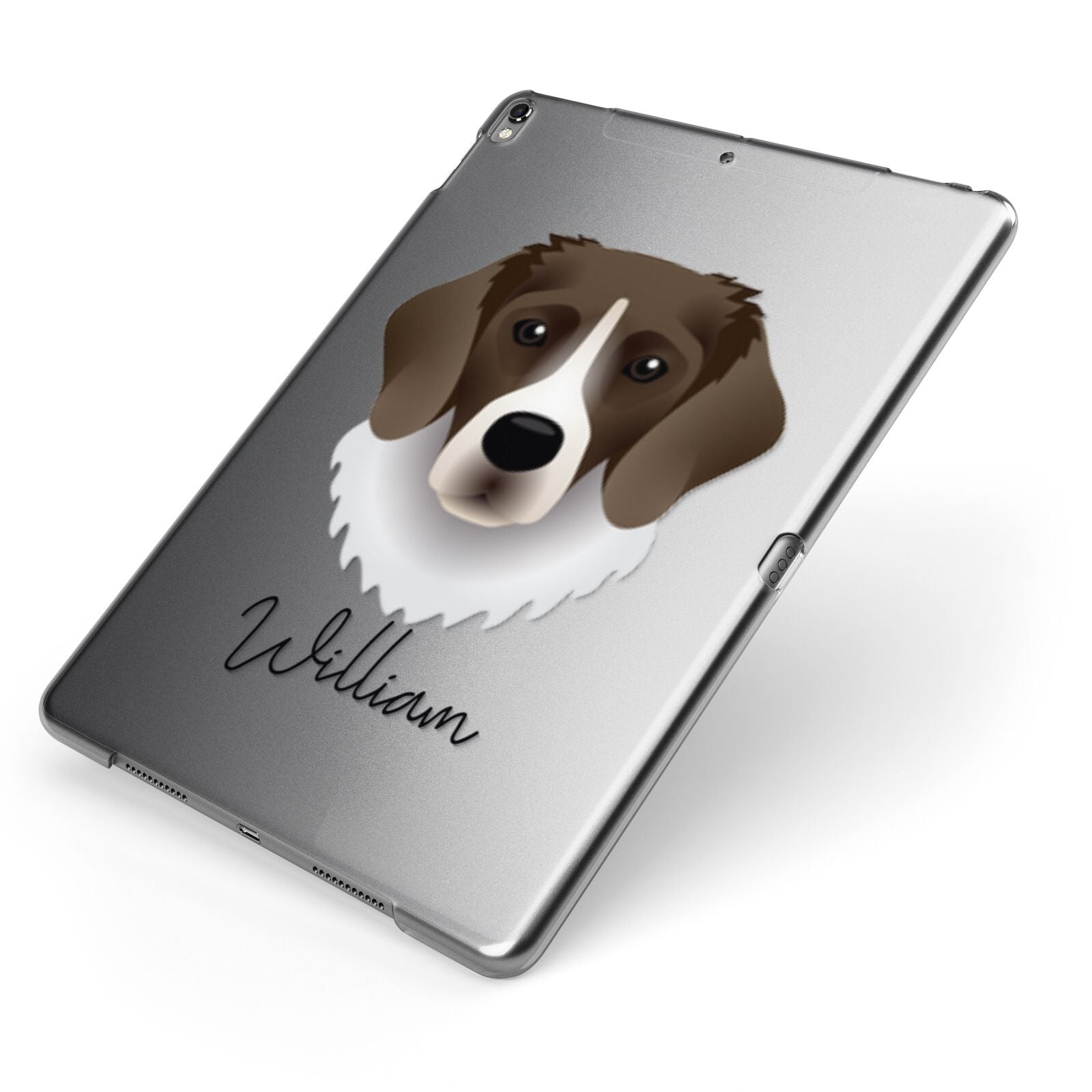 Stabyhoun Personalised Apple iPad Case on Grey iPad Side View