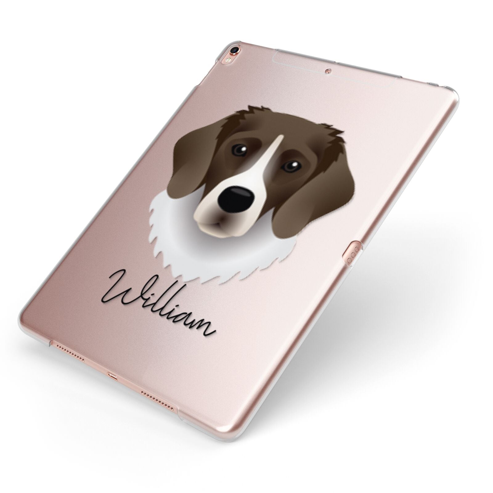 Stabyhoun Personalised Apple iPad Case on Rose Gold iPad Side View