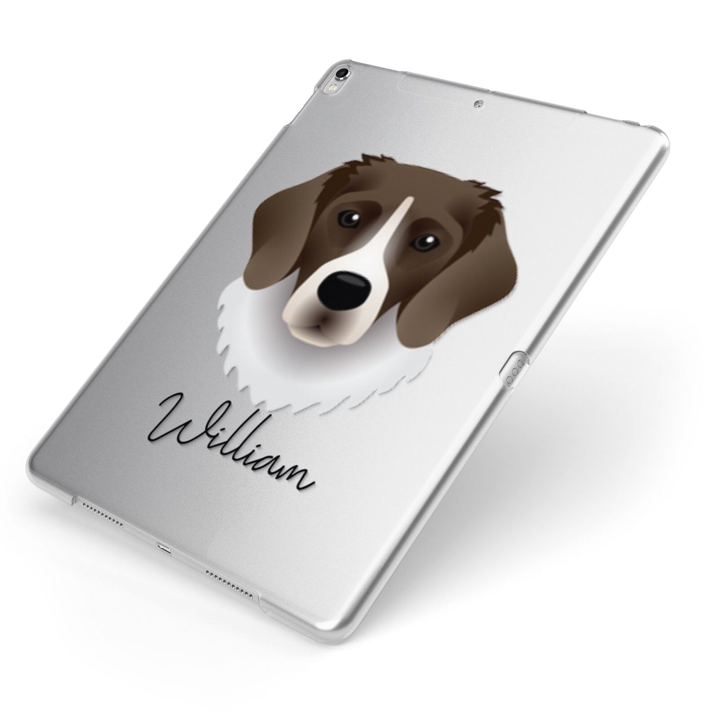 Stabyhoun Personalised Apple iPad Case on Silver iPad Side View