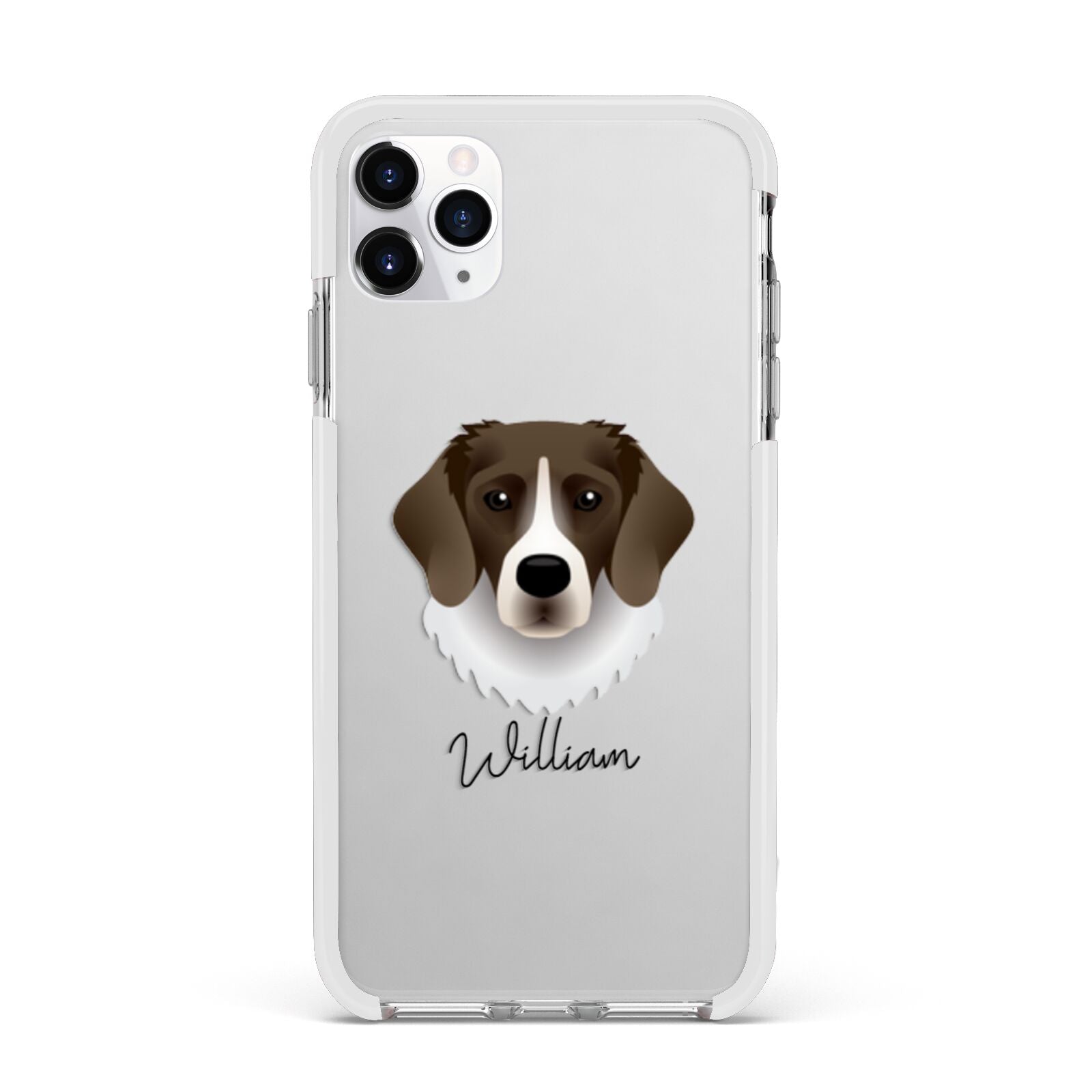 Stabyhoun Personalised Apple iPhone 11 Pro Max in Silver with White Impact Case