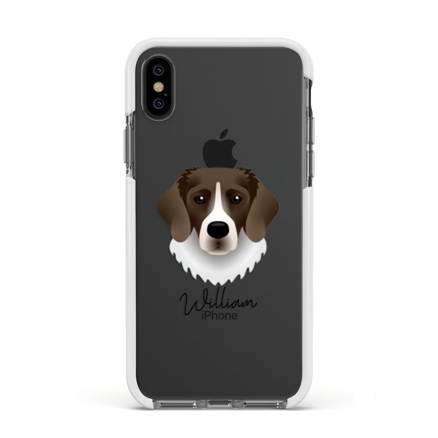 Stabyhoun Personalised Apple iPhone Xs Impact Case White Edge on Black Phone