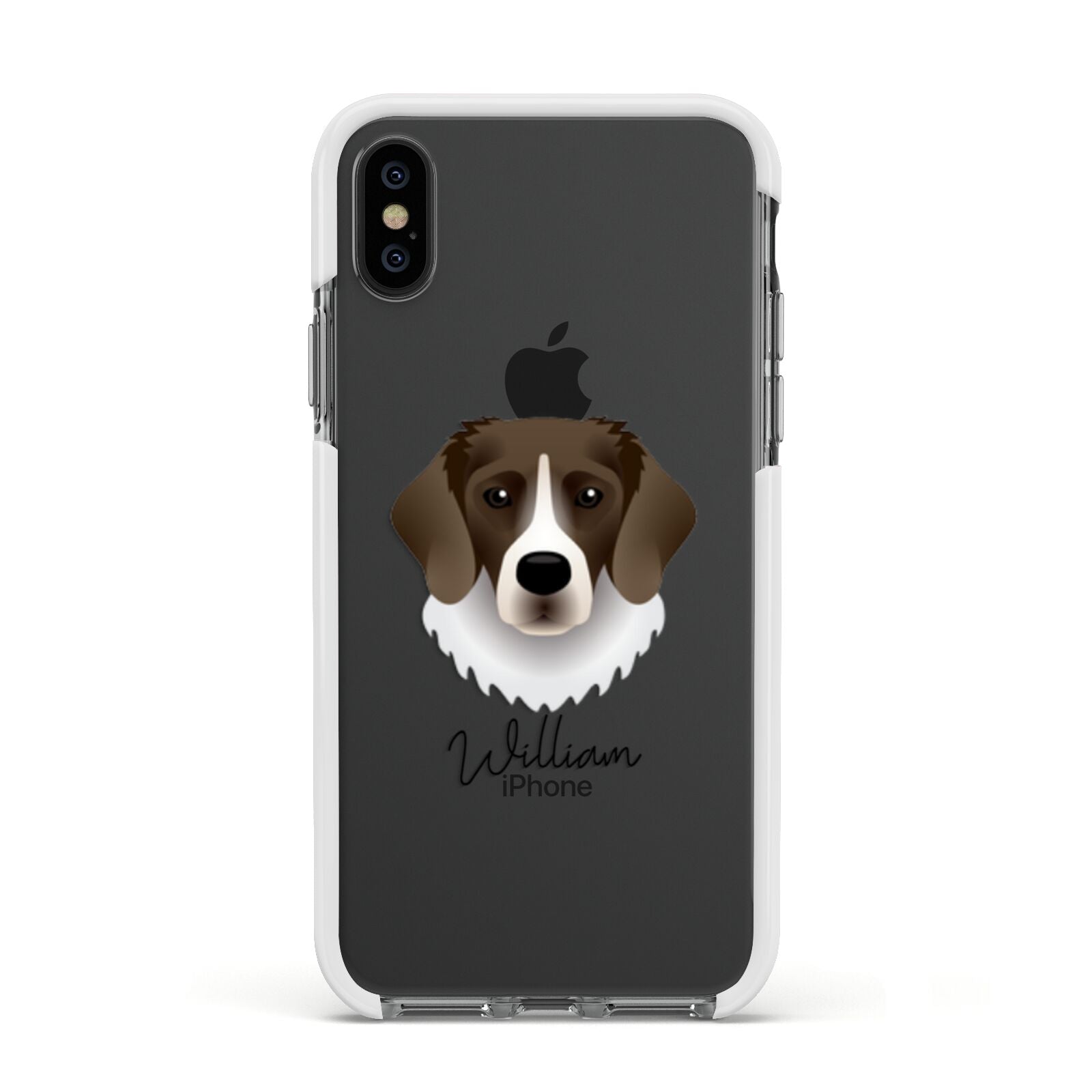 Stabyhoun Personalised Apple iPhone Xs Impact Case White Edge on Black Phone