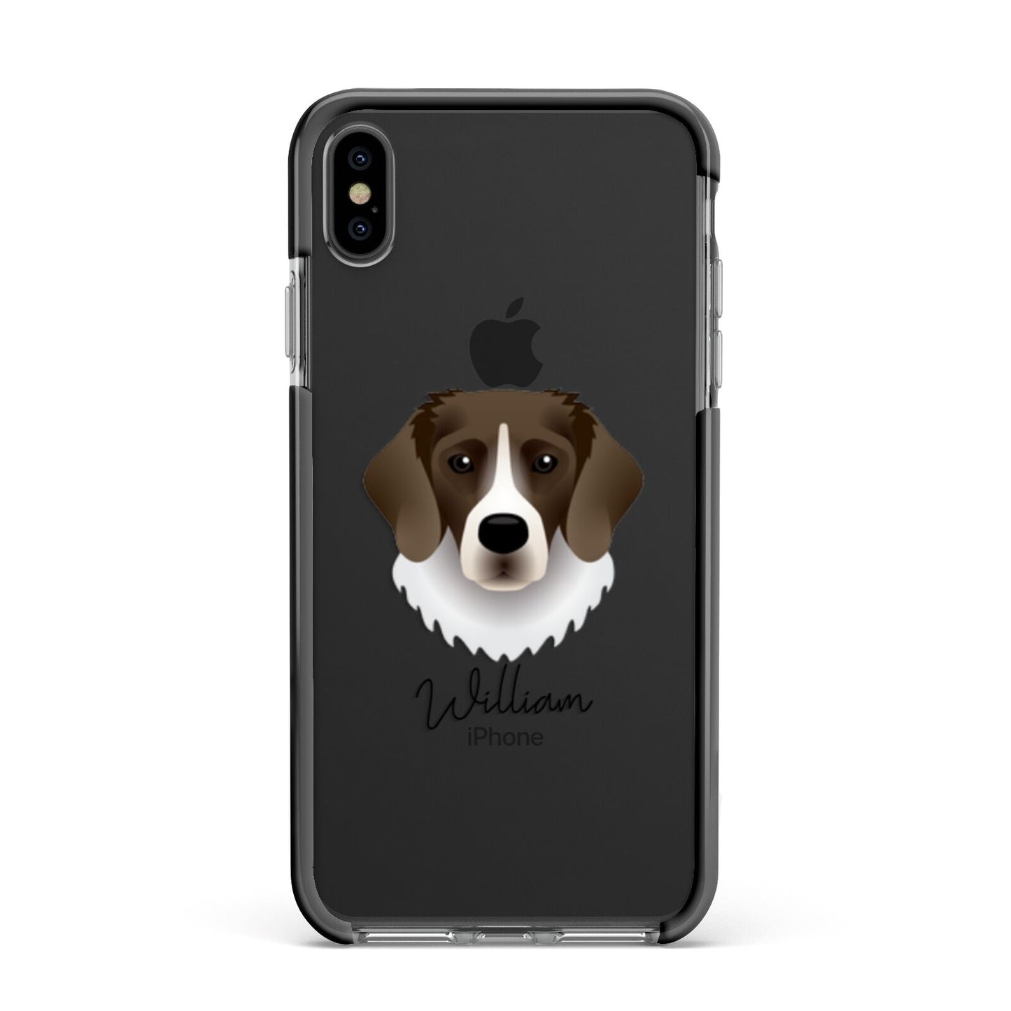 Stabyhoun Personalised Apple iPhone Xs Max Impact Case Black Edge on Black Phone
