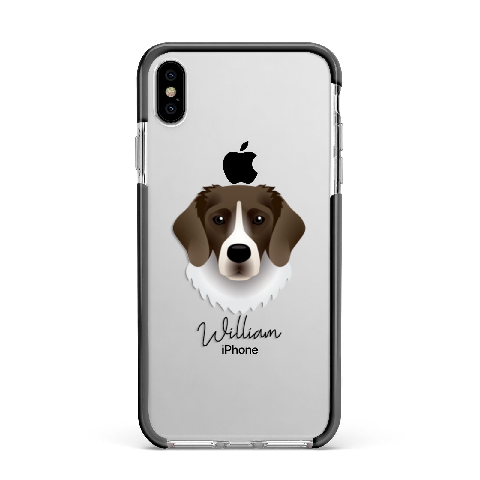 Stabyhoun Personalised Apple iPhone Xs Max Impact Case Black Edge on Silver Phone