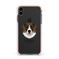 Stabyhoun Personalised Apple iPhone Xs Max Impact Case Pink Edge on Black Phone