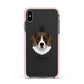 Stabyhoun Personalised Apple iPhone Xs Max Impact Case Pink Edge on Black Phone