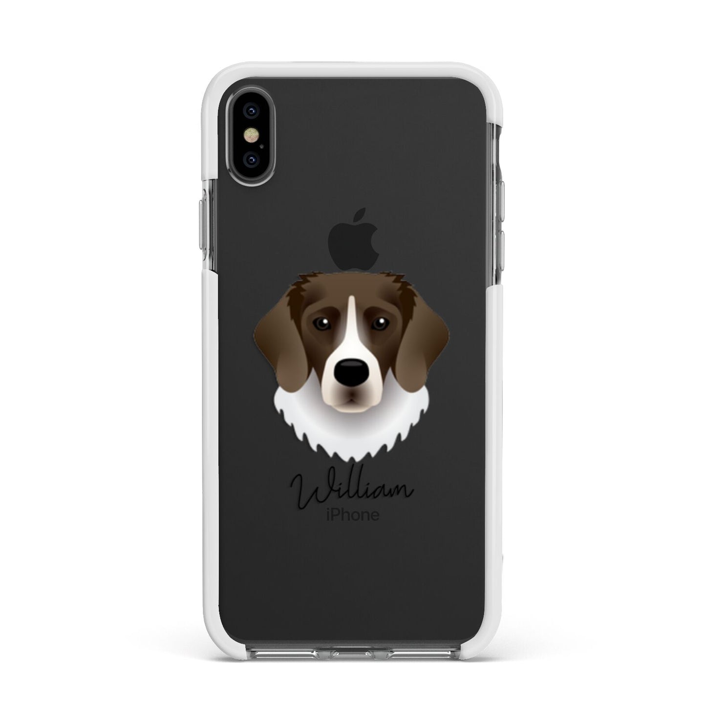 Stabyhoun Personalised Apple iPhone Xs Max Impact Case White Edge on Black Phone