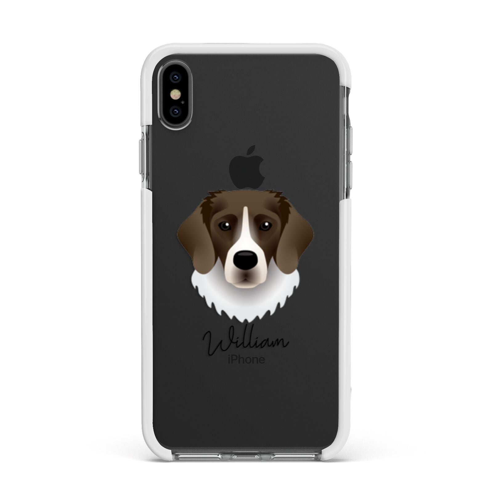 Stabyhoun Personalised Apple iPhone Xs Max Impact Case White Edge on Black Phone