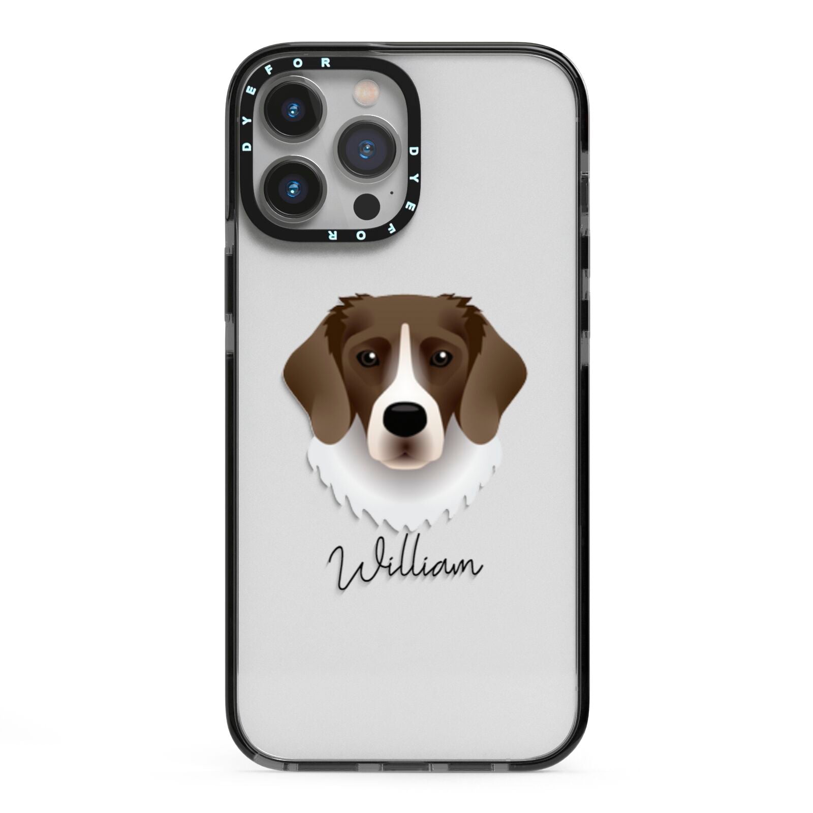 Stabyhoun Personalised iPhone 13 Pro Max Black Impact Case on Silver phone