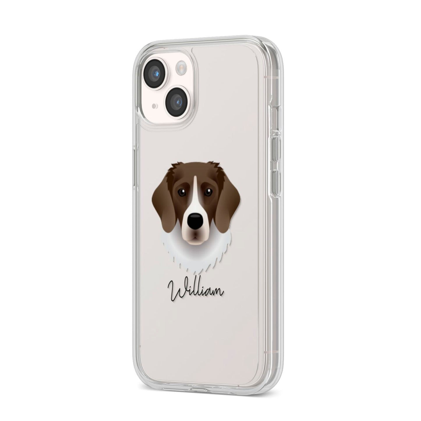 Stabyhoun Personalised iPhone 14 Clear Tough Case Starlight Angled Image
