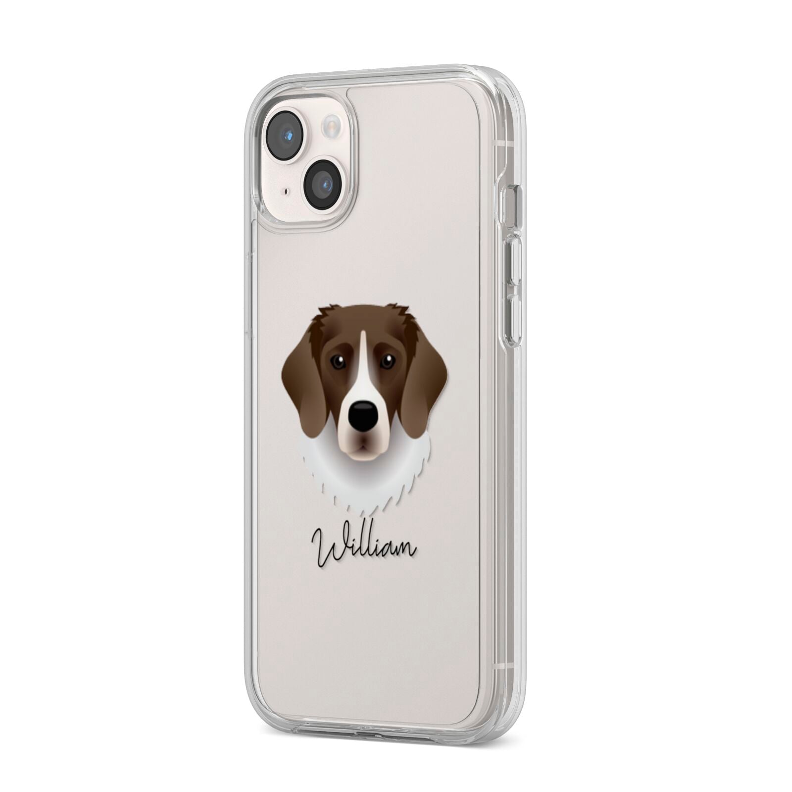 Stabyhoun Personalised iPhone 14 Plus Clear Tough Case Starlight Angled Image