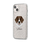 Stabyhoun Personalised iPhone 14 Plus Glitter Tough Case Starlight Angled Image