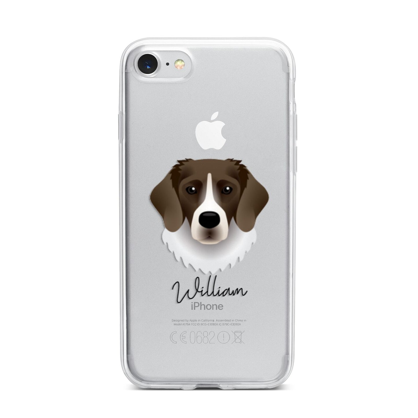 Stabyhoun Personalised iPhone 7 Bumper Case on Silver iPhone