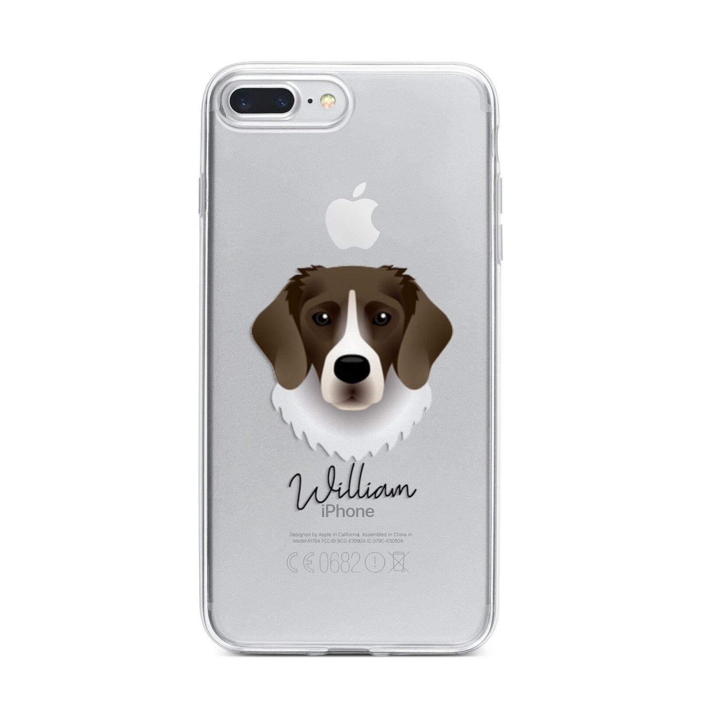 Stabyhoun Personalised iPhone 7 Plus Bumper Case on Silver iPhone