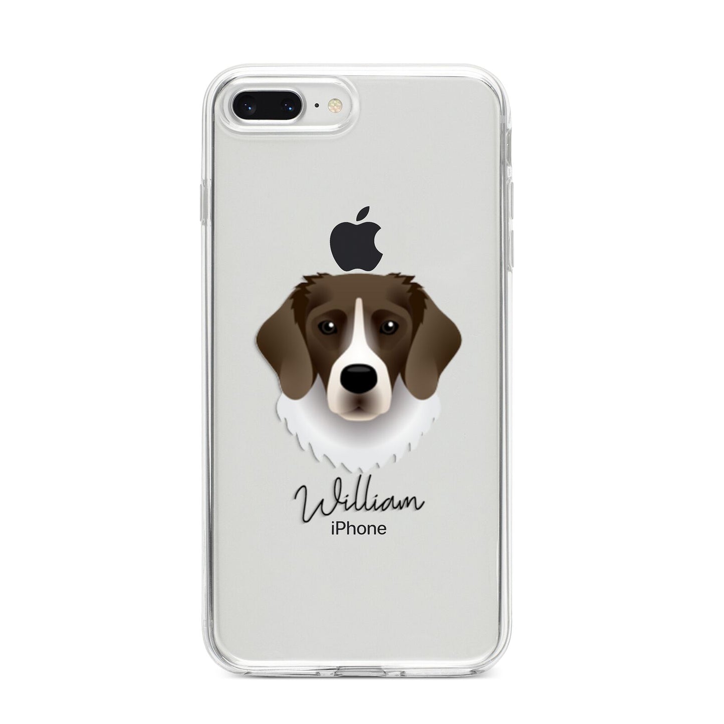 Stabyhoun Personalised iPhone 8 Plus Bumper Case on Silver iPhone