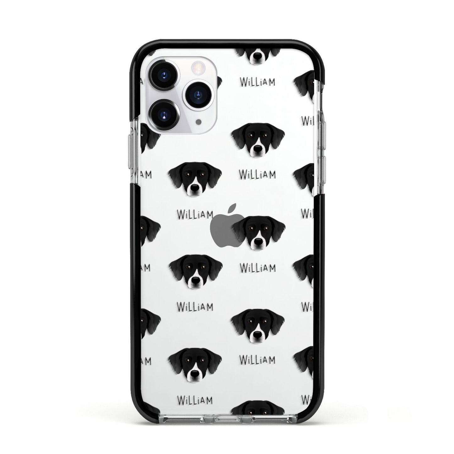 Staffador Icon with Name Apple iPhone 11 Pro in Silver with Black Impact Case