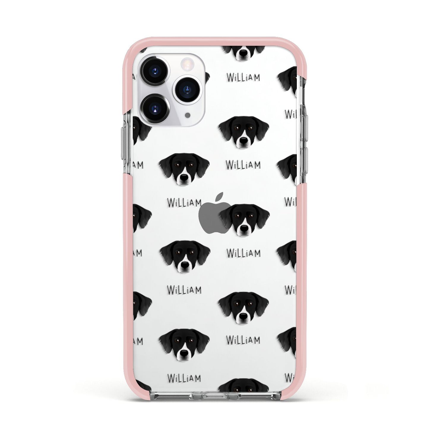 Staffador Icon with Name Apple iPhone 11 Pro in Silver with Pink Impact Case
