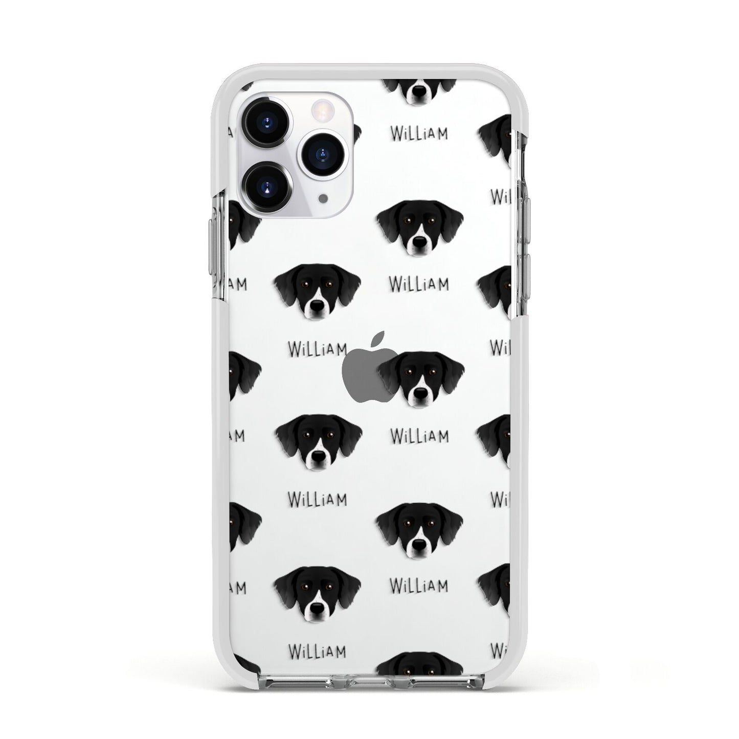 Staffador Icon with Name Apple iPhone 11 Pro in Silver with White Impact Case