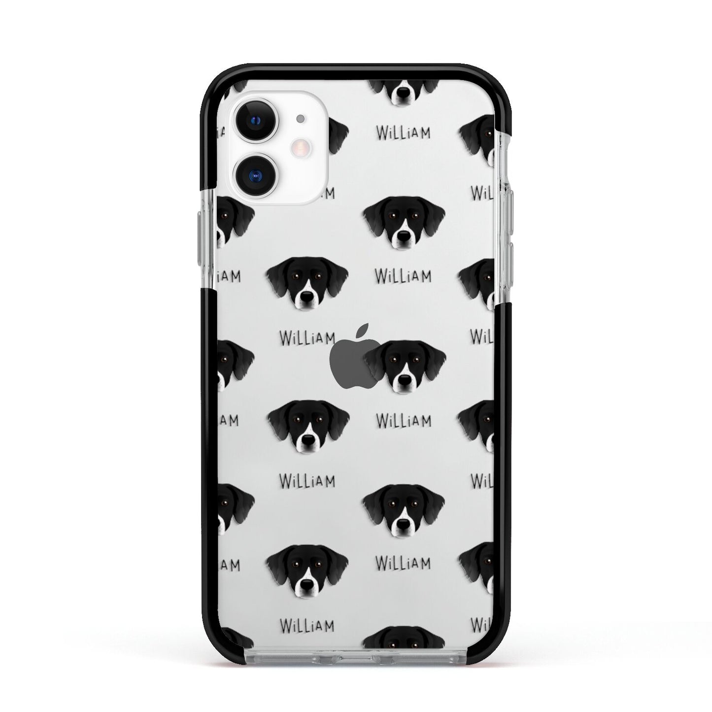 Staffador Icon with Name Apple iPhone 11 in White with Black Impact Case