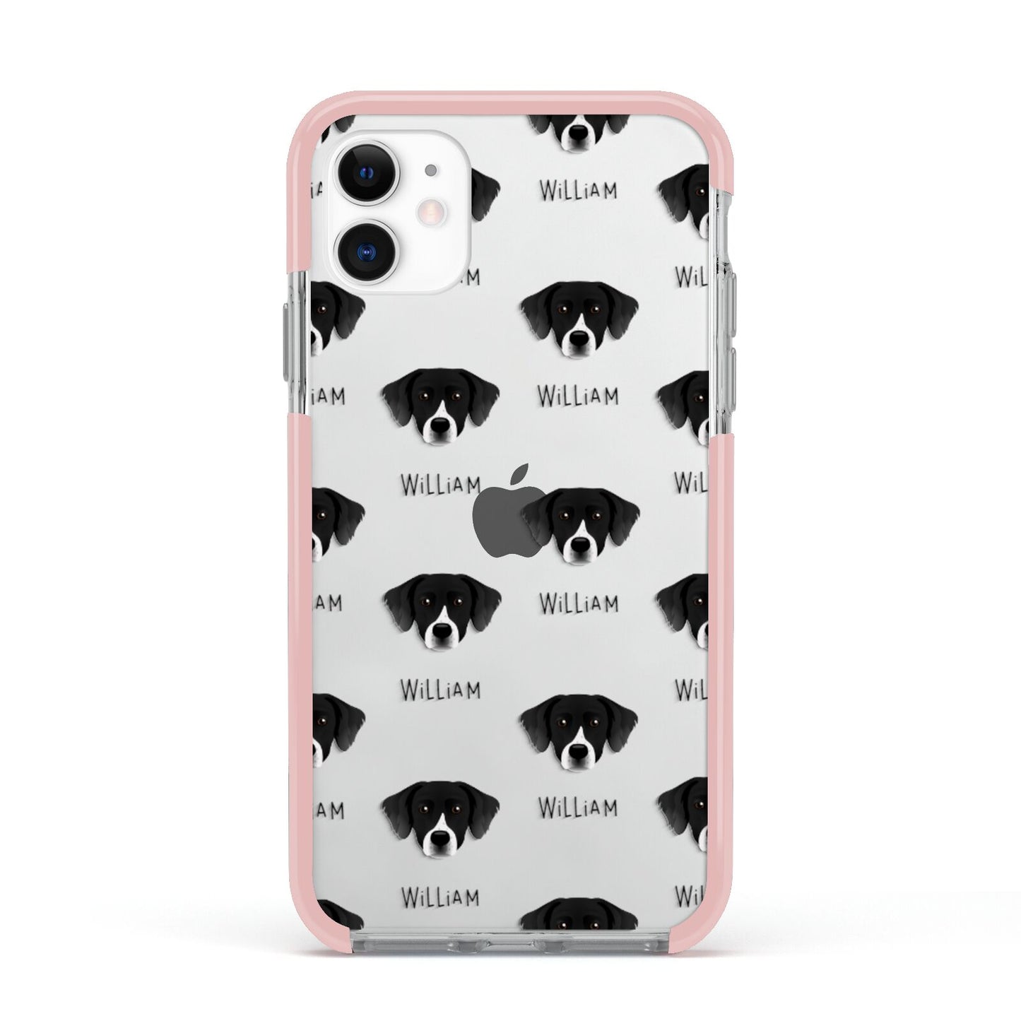 Staffador Icon with Name Apple iPhone 11 in White with Pink Impact Case