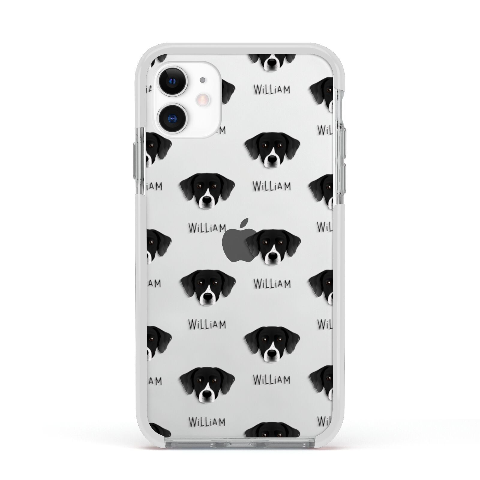 Staffador Icon with Name Apple iPhone 11 in White with White Impact Case