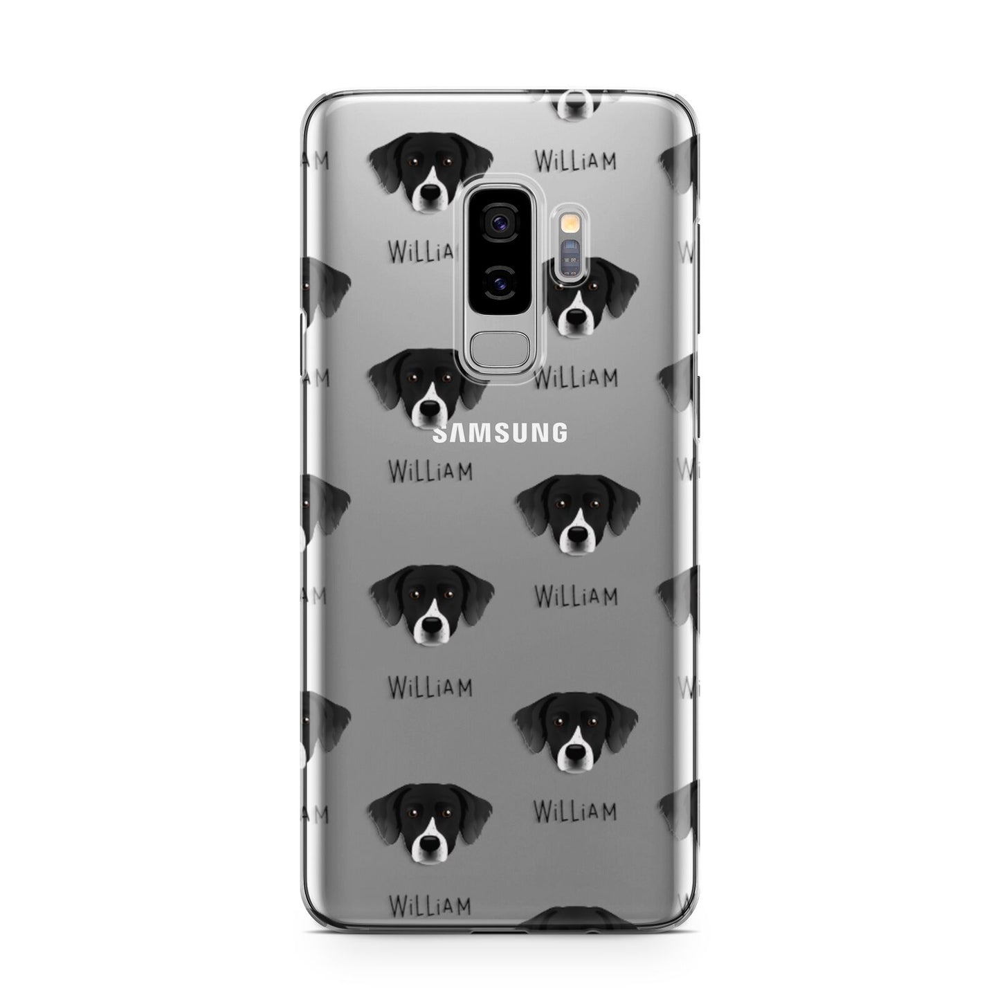 Staffador Icon with Name Samsung Galaxy S9 Plus Case on Silver phone