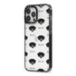 Staffador Icon with Name iPhone 13 Pro Max Black Impact Case Side Angle on Silver phone