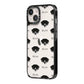 Staffador Icon with Name iPhone 14 Black Impact Case Side Angle on Silver phone